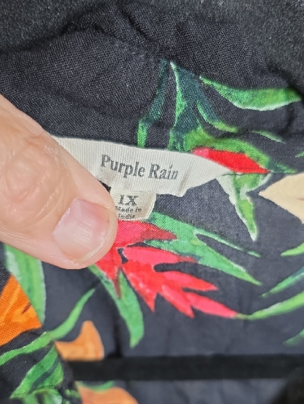 Purple Rain Black Tropical Floral Mini Dress - Picture 2 of 3